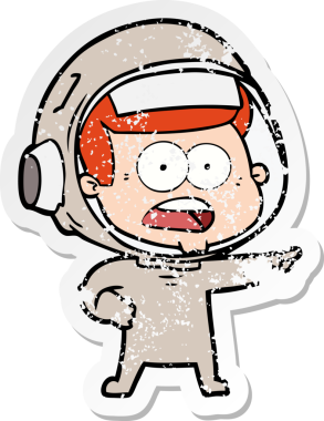 Bir karikatürün sıkıntılı çıkartması bir insan tarafından çizilmiş astronotu şaşırttı.