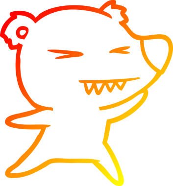 Bir insan tarafından çizilmiş kızgın bir kutup ayısının sıcak çizgi çizimi