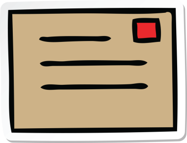 Bir insan tarafından çizilmiş şirin bir karikatür kağıdının etiketi.