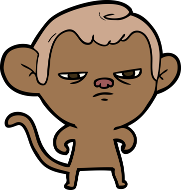 Bir insan tarafından çizilmiş çizgi maymun.