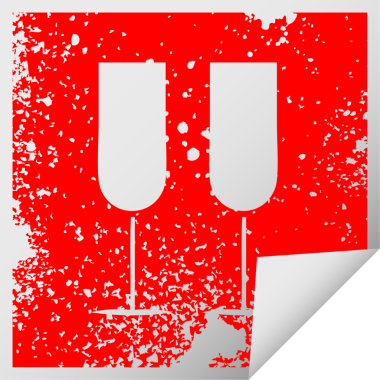 Bir insan tarafından çizilmiş şampanya kadehinin kare soyulmuş çıkartması.