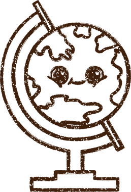 Bir insan tarafından çizilen Dünya Kömürü Çizimi