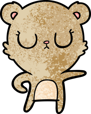 Bir insan tarafından çizilmiş barışçıl çizgi film ayısı.