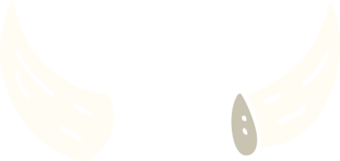 Bir insan tarafından çizilmiş karikatür boynuzları.