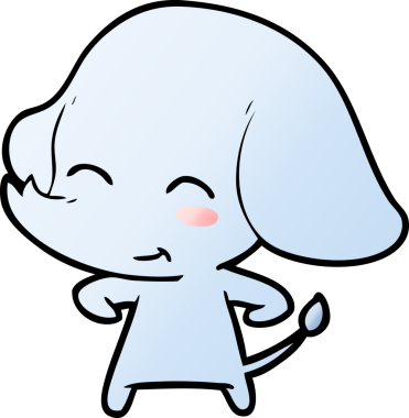 Bir insan tarafından çizilmiş şirin bir fil.