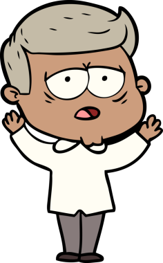 Bir insan tarafından çizilmiş yorgun bir adam.