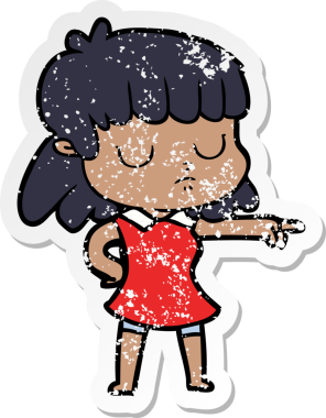 Bir insan tarafından çizilmiş ilgisiz bir karikatür çıkartması.