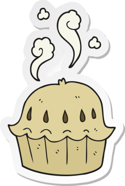 Bir insan tarafından çizilmiş sıcak turta etiketi.