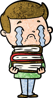 Bir insan tarafından çizilmiş ağlayan çizgi film adamı.