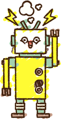 Bir insan tarafından çizilmiş robot el sallama tebeşiri.