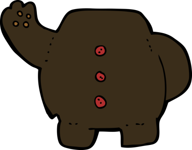 bir insan tarafından çizilmiş karikatür siyah ayı vücudu (karikatürleri karıştırın ve eşleştirin veya kendi fotoğraflarını ekleyin)