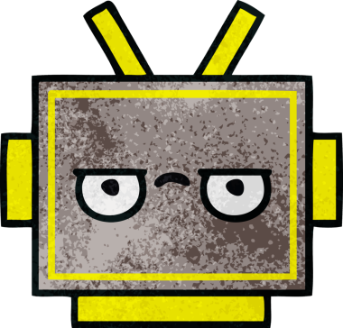 Bir insan tarafından çizilmiş robot kafasının retro grunge dokusu