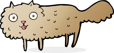 Bir insan tarafından çizilmiş kürklü bir kedi.