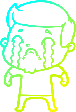 Bir insan tarafından çizilmiş ağlayan bir çizgi film karakteri çizimi.