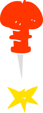 Bir insan tarafından çizilen ofis etiketinin düz renk çizimi