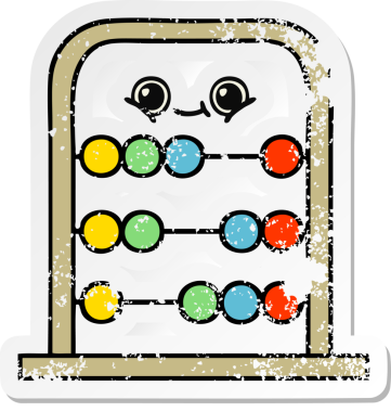 Bir insan tarafından çizilmiş şirin bir abaküsün sıkıntılı çıkartması.