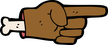 Bir insan tarafından çizilmiş kesik el sembolünü gösteren çizgi film.