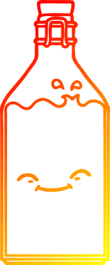 Bir insan tarafından çizilmiş eski bir su şişesinin sıcak çizgi çizimi