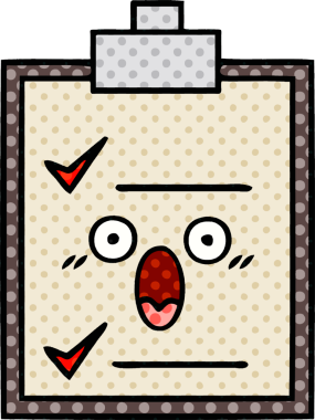 bir insan tarafından çizilmiş kontrol listesinin çizgi roman tarzı karikatürü