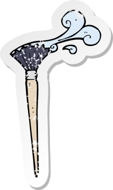 Bir insan tarafından çizilmiş bir karikatür sanatçısının gerilmiş çıkartması.