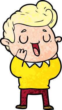 Bir insan tarafından çizilmiş mutlu çizgi film adamı.