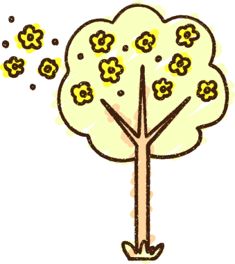 Bir insan tarafından çizilen Çiçekli Ağaç Tebeşiri