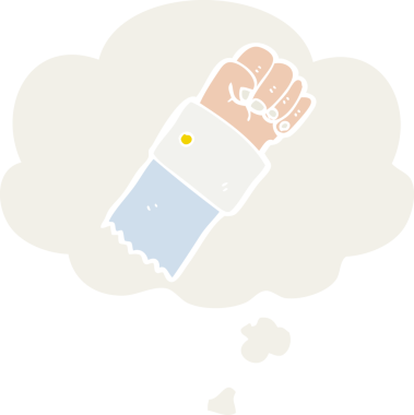 Düşünce baloncuğu olan bir insan tarafından çizilmiş bir karikatür.