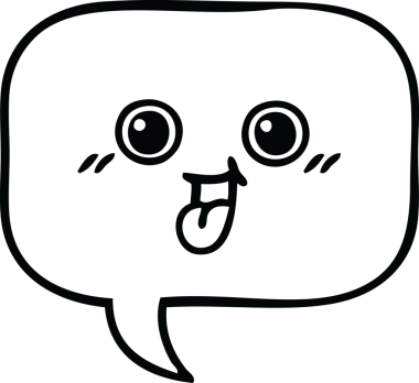 Bir insan tarafından çizilmiş bir konuşma baloncuğunun çizgi çizimi