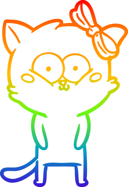 gökkuşağı gradyanı çizimi bir insan tarafından çizilmiş çizgi film kedisi