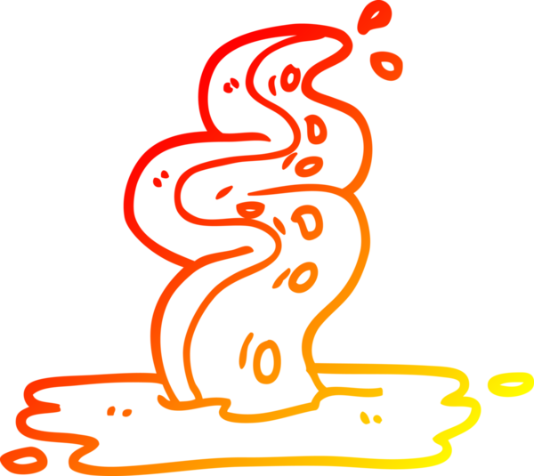 Bir insan tarafından çizilmiş, çizgi film karakterinin sıcak gradyan çizimi.