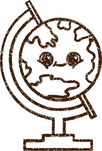 Bir insan tarafından çizilen Dünya Kömürü Çizimi