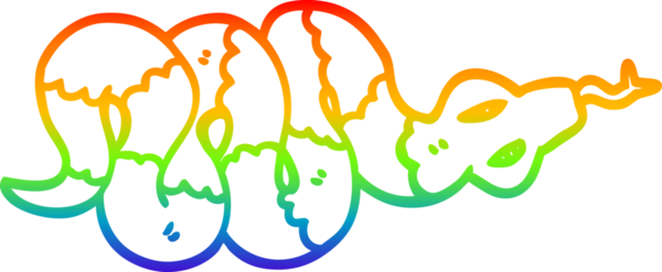 Bir insan tarafından çizilmiş zehirli bir yılanın çizdiği gökkuşağı gradyanı çizimi