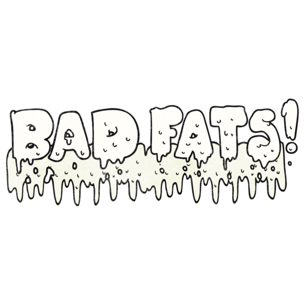 Bir insan tarafından çizilmiş el yapımı karikatür kötü yağlar.