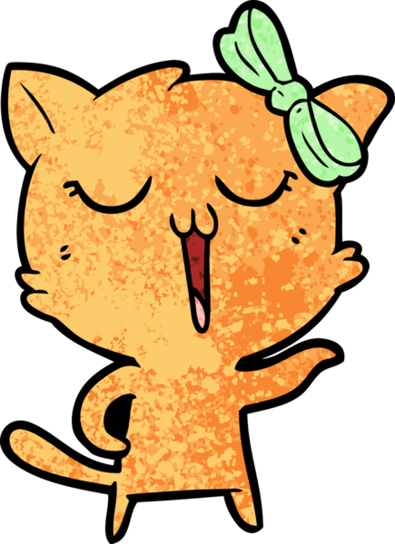 Bir insan tarafından çizilmiş çizgi film kedisi.