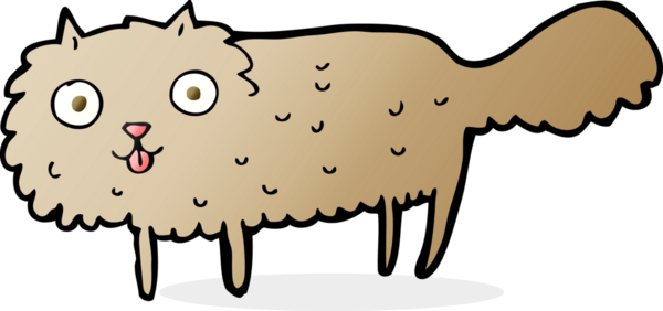 Bir insan tarafından çizilmiş kürklü bir kedi.