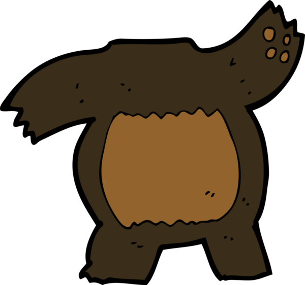 bir insan tarafından çizilmiş karikatür siyah ayı gövdesi (karıştırın ve eşleştirin veya ekleyin)