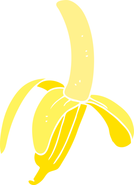 Bir insan tarafından çizilmiş muzun düz renk çizimi