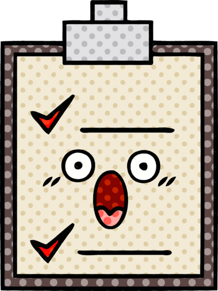 bir insan tarafından çizilmiş kontrol listesinin çizgi roman tarzı karikatürü