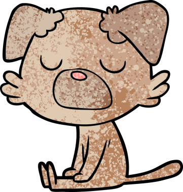 Bir insan tarafından çizilmiş çizgi film köpeği.