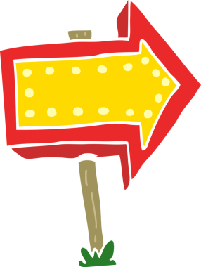 bir insan tarafından çizilmiş düz renk çizgi film işareti