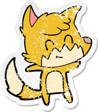 Bir insan tarafından çizilmiş karikatür dostu tilkinin sıkıntılı çıkartması.