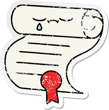 Bir insan tarafından çizilmiş şirin bir çizgi film sözleşmesinin sıkıntılı çıkartması.