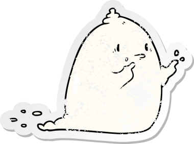 Bir insan tarafından çizilmiş ürkütücü bir karikatür çıkartması.