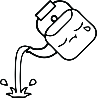 Bir insan tarafından çizilen çaydanlığın çizgi çizimi