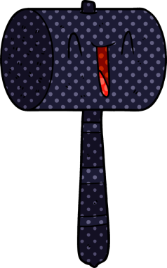 Bir insan tarafından çizilmiş karton çekiç.