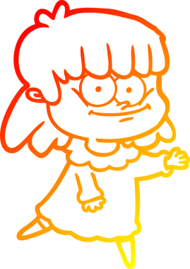 Bir insan tarafından çizilmiş gülümseyen bir karikatür çizimi