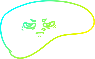 Bir insan tarafından çizilmiş karaciğerin soğuk gradyan çizgisi