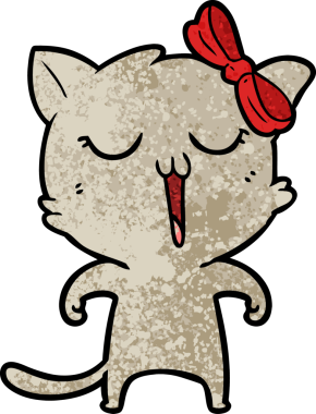 Bir insan tarafından çizilmiş çizgi film kedisi.