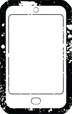 Bir insan tarafından çizilmiş cep telefonu grafik vektör resimleme simgesi