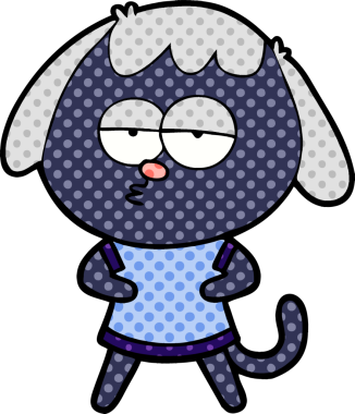 Bir insan tarafından çizilmiş, sıkılmış bir köpek.